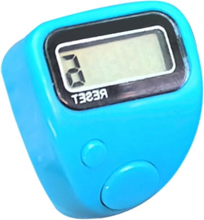 Vinger Teller - Klikker Apparaat - Handmatig Tellen - Stil Mechanisme - 5 Cijfers - Zeeblauw