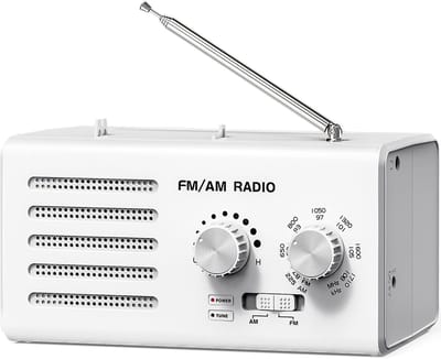 Draagbare Radio - FM/AM - Sterke Ontvangst - Batterij & Netstroom - wit