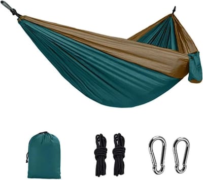 Buitenhangmat - Kampeerhangmat - Ontspanning buiten - Sterk parachutestof - 270 x 140 cm - Blauw