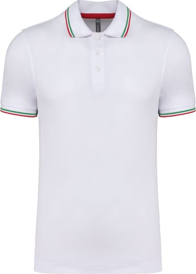 Kariban Polo korte mouwen K250 - White / Red / Green - S