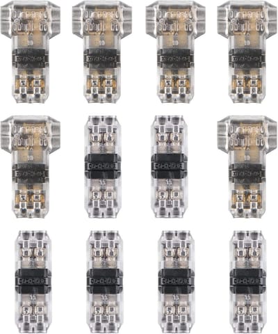 12 Stuks 2-Pin T Connectoren voor Elektrische Verbindingen, H Connectoren voor Auto, Verlichting en Audio, Snelle Aansluitingen voor Laag Voltage