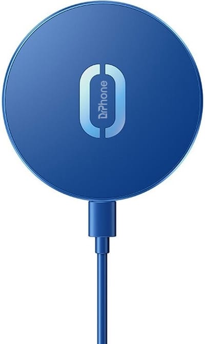 DrPhone MAG5 Magnetische Draadloze Oplader - 15W - Opladen met iOS Magnetische Ring - Geschikt voor iPhone iOS 12/13 /Pro/Mini/ Pro Max - Blauw