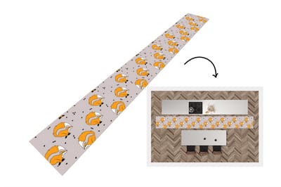 Keukenloper - Keukenmat - Meiden - Vos - Dieren - Patronen - 400x50 cm - Keuken vloerkleed