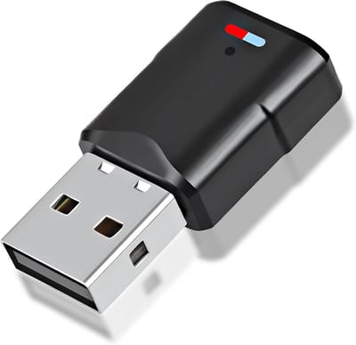 Set van 2 Bluetooth 5.3 USB-adapters voor PS4, PS5, PC, Switch, Console – Draadloze Bluetooth-audio-dongle met Lage Latentie – Dubbele Hoofdtelefoon Verbinding – Plug and Play – 3 Mbit/s Zender/Ontvanger – Compatibel met Windows en MacOS