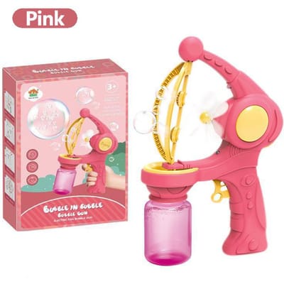 Bubble Machine Rocket Volledig Automatische Blazende Elektrische Zeepbel Pistool Jongens Meisjes Speelgoed Kinderdag Cadeau Buitenfeest Spelen roze