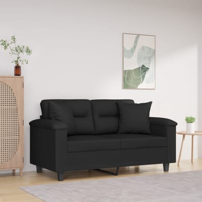 vidaXL - Sierkussens - 2 - st - 40x40 - cm - microvezelstof - zwart