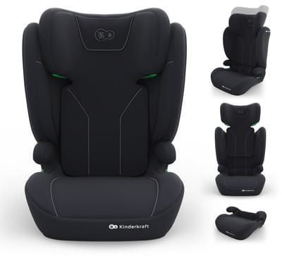 Kinderkraft I-SPARK 2 PLUS i-Size Autostoel - 100-150 cm 2-in-1 met boosterfunctie 10-standen hoofdsteun - Zwart