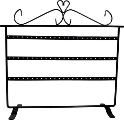 Ilènne - Oorbellenrekje - Zwart 33 paar - 32x9x28,5cm - Metaal