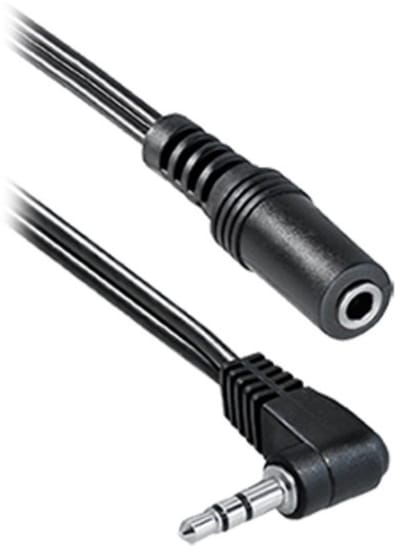 3,5mm Jack haakse stereo audio adapter kabel / zwart - 0,20 meter