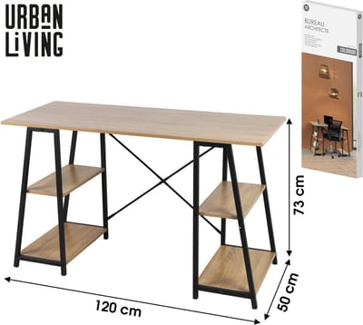 "COLORADO" Bureau in architectenstijl 120x50xH73 cm