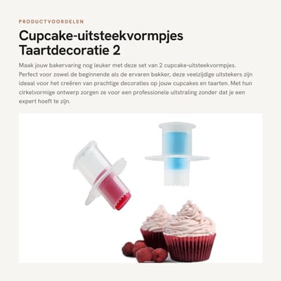 Dailygoods- Cupcake-uitsteekvormpjes 2 stuks - Kunststof - Cirkelvormige uitstekers - Taartdecoratie - Willekeurige kleur - Ideaal voor bakken