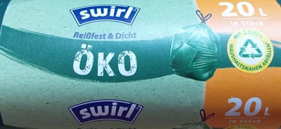 Swirl Öko Vuilniszakken – 20L – 18 Stuks – Sterk & Lekvrij – Gerecycled Materiaal