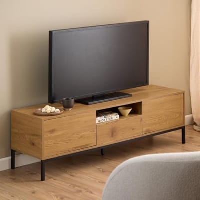Giga Living Tv-Meubel Varven - Naturel/Zwart - 140x40x45cm