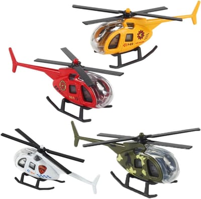 Mini Helicopter en Vliegtuig Speelgoed Set voor Kinderen van 3-12 Jaar - 4 Stuks, Educatief en Creatief Speelgoed