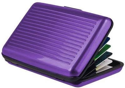 New Age Devi - Paarse Premium Alu Wallet - Lichtgewicht en Anti Skimming | Perfect voor Creditcards, Pasjes en Geld | Paars / Purple