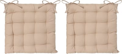 Atmosphera Tuintoelkussen - 6x - beige - katoen - 38 x 6 cm - zitkussen