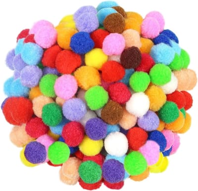 300 Stuks 20mm Fluffy Pompoms in Diverse Kleuren voor Creatieve DIY Projecten en Decoraties