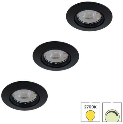 Lybardo - Inbouwspots extra klein 3-pack - Kantelbaar + LED Spot 3.5W - Dimbaar - Warmwit Licht