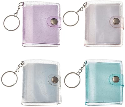Allecto - Mini Scrapbook Sleutelhanger Set - 4 Stuks - Foto Album met 20 Pockets - Creatief en Persoonlijk - Handig voor Herinneringen - Perfect vo...