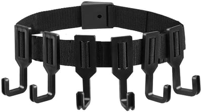 Boomstandaard met uitrustingshaak met 6 grote haken, lichtgewicht accessoirehouder met meerdere haken, boomstandaard voor buiten met boog en uitrustingshaak voor jagen, kamperen en wandelen, zwart