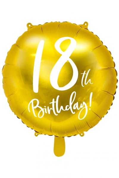 Folieballon 18 jaar goud verjaardag - 18th birthday - jubileum - 45cm.