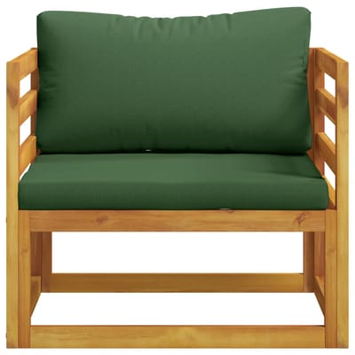 vidaXL - Modulaire - fauteuil - met - kussens - Massief - Acacia - Hout - Naturel