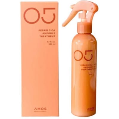 Amos Traitement Ampoule Cica Réparation Professionnelle 230ml - Soin Cheveux Abîmés Liquide-en-Crème beige