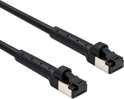 Delock RJ45 Slim Network Cable Cat.8.1 U/FTP angled up to 40 Gbps black 0.25 m