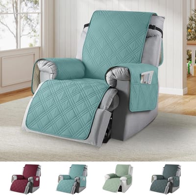 Zachte en Ademend Beschermhoes voor Relaxfauteuil met Armleuningen - Antislip Dierenbescherming in Blauw
