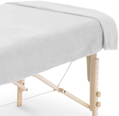 ZenGrowth® Serenza XXL Massagehanddoek 100 x 220cm Wit – Zijdezacht & Sneldrogend – Microvezel – Sauna handdoek - extra groot Badlaken - Afdekdeken