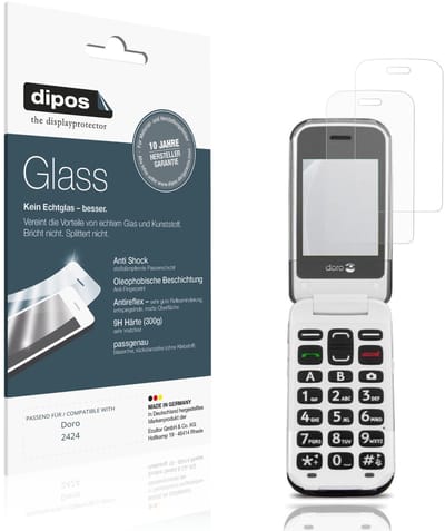 dipos – 2x Matte Pantserfolie geschikt voor Doro 2424 | 9H Screenprotector
