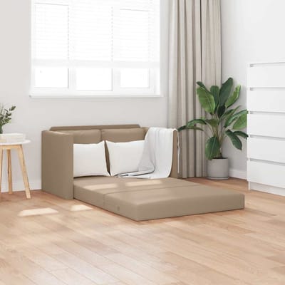 vidaXL - Slaapbank - vloermodel - 2-in-1 - 112x174x55 - cm - kunstleer - cappuccino