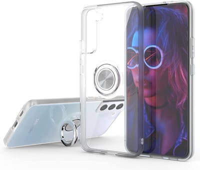 Hoesje Geschikt Voor Samsung Galaxy S22 Plus hoesje Luxe TPU Backcover transparant - Hoesje Geschikt Voor Samsung Galaxy S22 Plus hoesje met Ring houder / Ring vinger houder / standaard