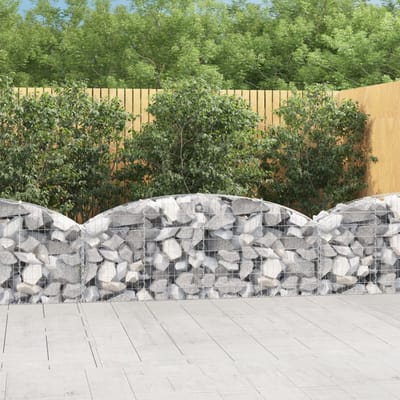 vidaXL - Schanskorf - gewelfd - 200x30x60/80 - cm - gegalvaniseerd - ijzer