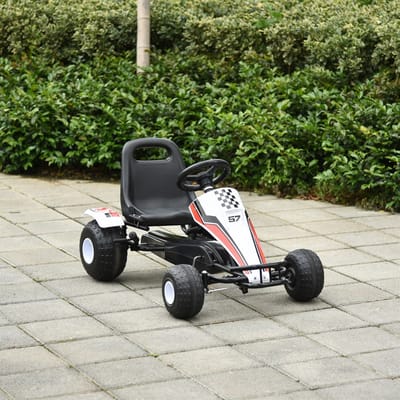 Homcom Go Kart Naar Pedalen Voor Kinderen + 3 Jaar Oud Met Verstelbare Stoel En Rem