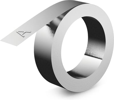 DYMO industriële reliëfetiketten | 12mm x 4,8m | Niet klevende aluminium | labels voor Rhino M1011 Industriële Reliëfprinter