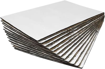 Geluidsisolatie Katoen - Isolatiemat - Auto Geluidsdemping - Effectieve Hittebescherming - 12 Stuks 50x30cm - Zilverkleurig