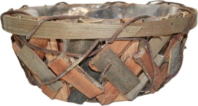 DBT - Berkenhouten plantenbak - Kunststof binnen hoes - D 30 H 12