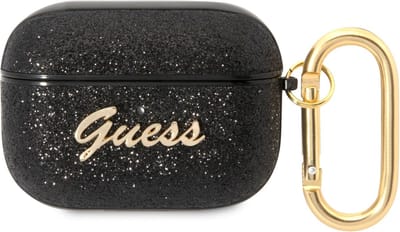 Guess Gitter Flakes Case - Apple Airpods Pro 1 (1e generatie) - Zwart