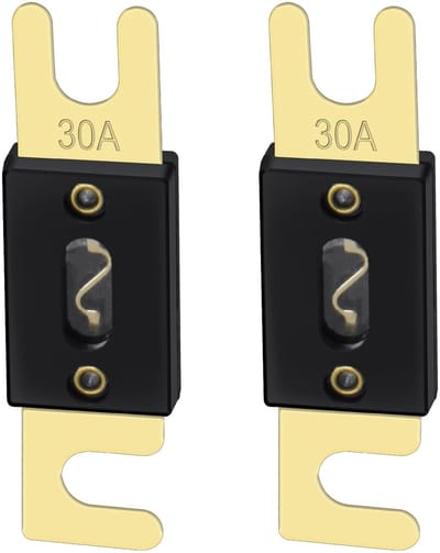 Solidchoice - Dailygoody Fuse - 30 Amp - Betrouwbaar voor Auto Audio Systemen - Goud en Zwart - 2 Pack - Ideaal voor Car Audio Installatie - Perfecte Fuse voor...