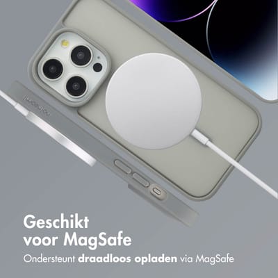 imoshion Hoesje - Geschikt voor iPhone 14 Pro - Color Guard Backcover geschikt voor MagSafe - Grijs