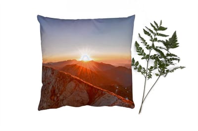 Sierkussens - Kussentjes Woonkamer - 40x40 cm - Berg - Landschap - Zon