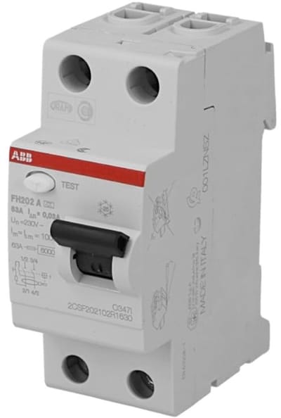 Differentiële schakelaar - Tweepolig automaat - Stroombeveiliging - 30 mAh gevoeligheid - 40 A AC