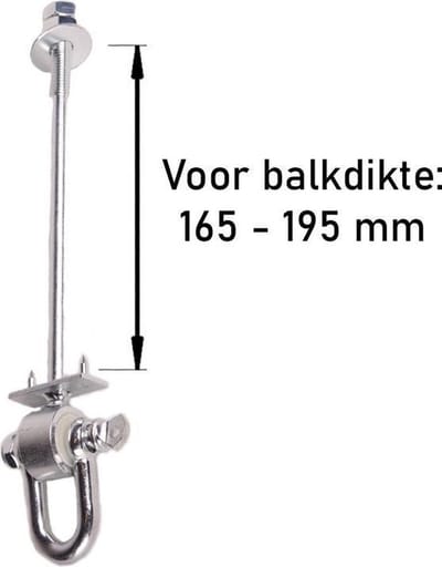 Schommelhaak met Gelagerde Harpsluiting M12 220mm (1 stuk)