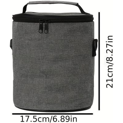 1 Stuk Ronde Geïsoleerde Lunchtas Geïsoleerde Tas Aluminiumfolie Draagbare Bento Tas Voor Naar Werk Om Uw Maaltijd Warm Te Houden 1pc black
