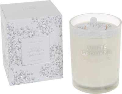 J-Line geurkaars White Gardens - Sapphire Amber Tea - wit - large - 70U