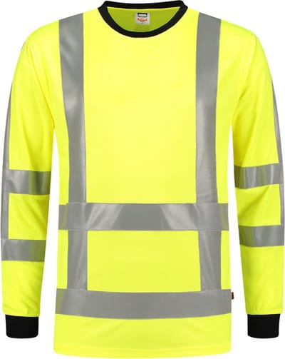 Tricorp t-shirt RWS Birdseye lange mouw - 103002 - fluor geel - maat 7XL