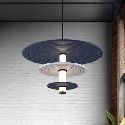 Viokef LED hanglamp Azul, hoogte 31 cm, blauw/grijs/zwart, vilt