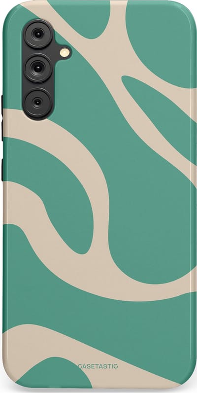 Casetastic hoesje geschikt voor Samsung Galaxy A34 (2023) 5G - Dubbellaagse bescherming - Zand Groene Vlaktes - Fashion Case - Saliegroen Zand