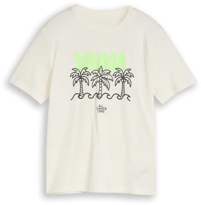 Tom Tailor - T-shirt met print - Maat 152 - Wool White